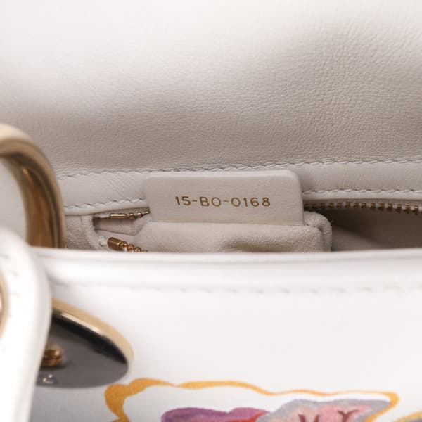 Pre-owned Dior Niki De Saint Phalle Mini Calfskin Dioramour Lady Dior White