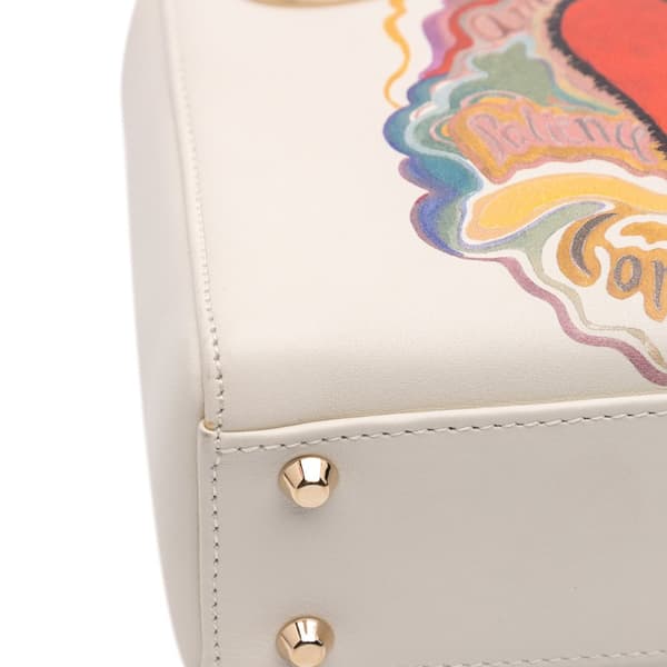 Pre-owned Dior Niki De Saint Phalle Mini Calfskin Dioramour Lady Dior White