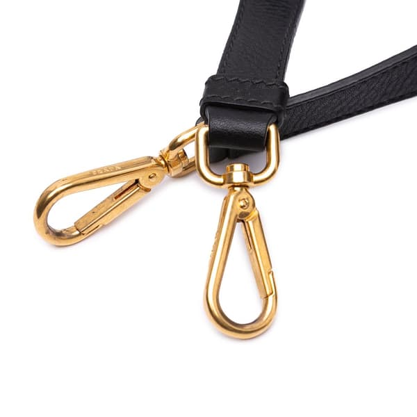 Pre-owned Prada Vitello Daino Zip Top Satchel Black