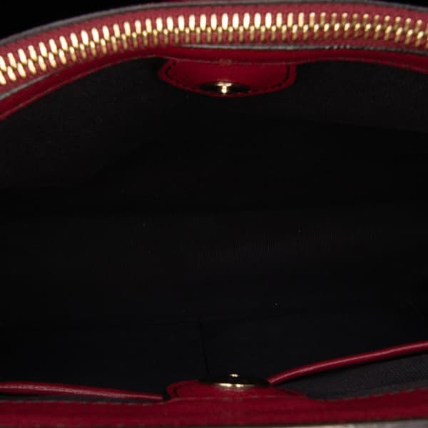 Pre-owned Burberry Medium Leather and House Check Banner Satchel Red