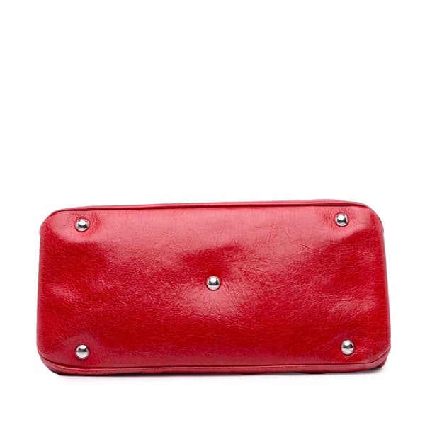Pre-owned Miu Miu Leather Satchel Red