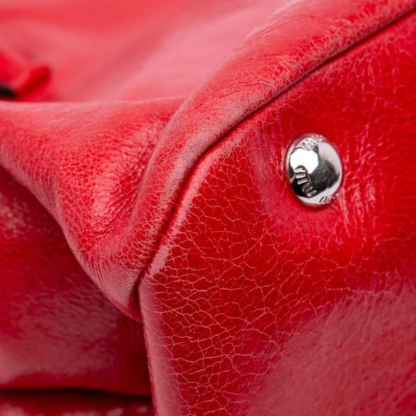 Pre-owned Miu Miu Leather Satchel Red