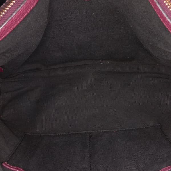 Pre-owned Burberry Medium Leather and House Check Banner Satchel Purple