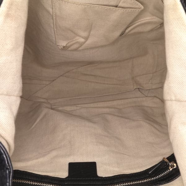Pre-owned Gucci Leather Horsebit Techno Satchel Black