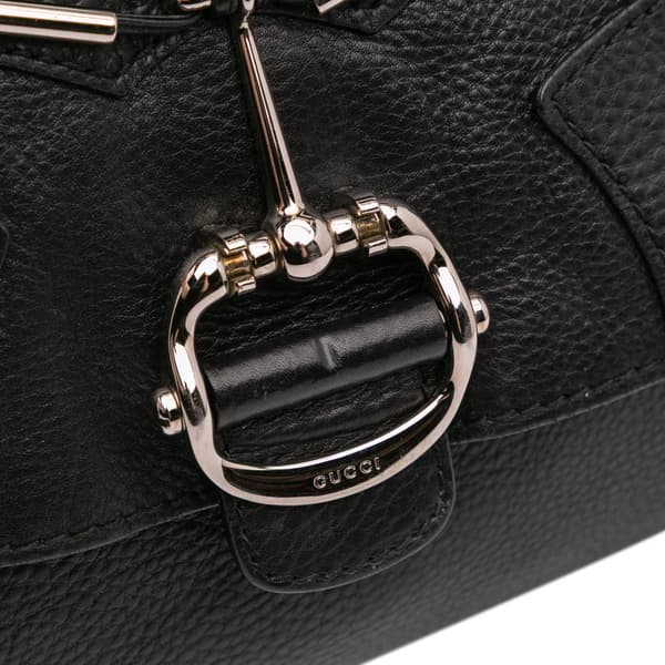 Pre-owned Gucci Leather Horsebit Techno Satchel Black