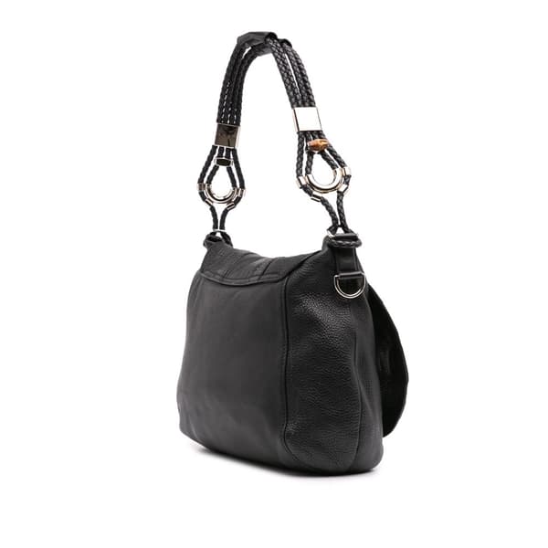 Pre-owned Gucci Leather Horsebit Techno Satchel Black