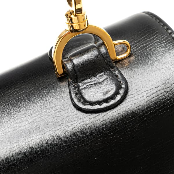 Pre-owned Gucci Calfskin Bamboo Night Black