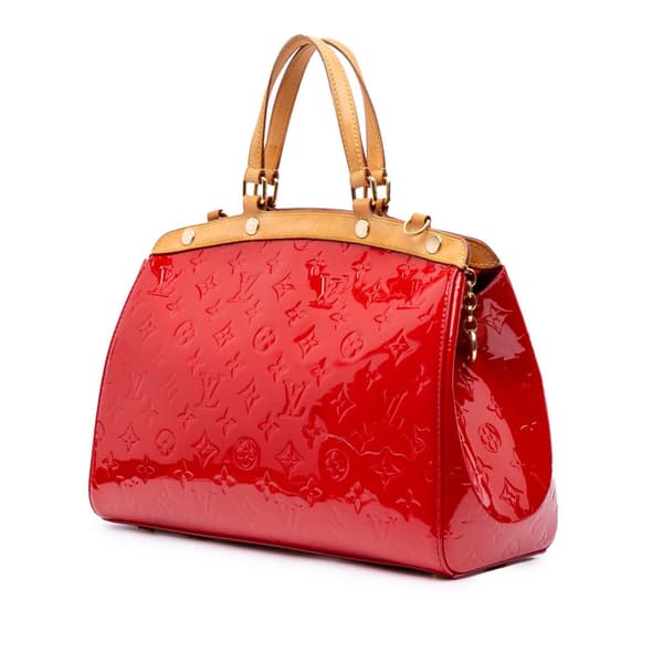 Pre-owned Louis Vuitton Monogram Vernis Brea MM Red