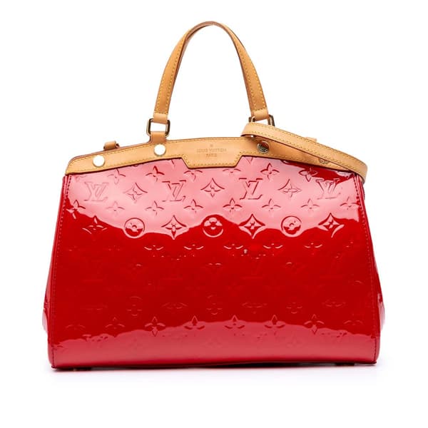 Pre-owned Louis Vuitton Monogram Vernis Brea MM Red
