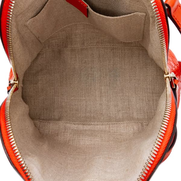 Pre-owned Gucci Mini Microguccissima Dome Satchel Orange