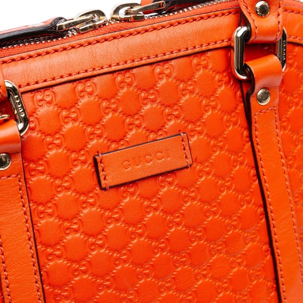 Pre-owned Gucci Mini Microguccissima Dome Satchel Orange