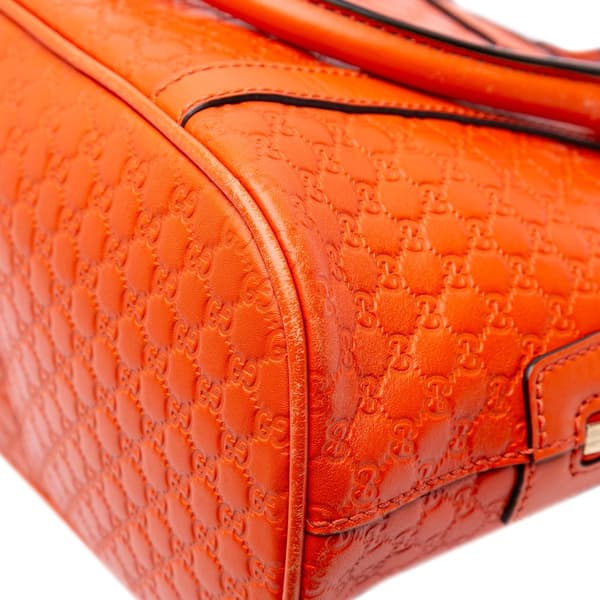 Pre-owned Gucci Mini Microguccissima Dome Satchel Orange