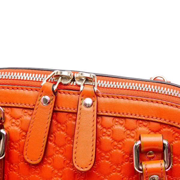 Pre-owned Gucci Mini Microguccissima Dome Satchel Orange