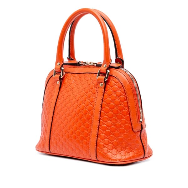 Pre-owned Gucci Mini Microguccissima Dome Satchel Orange