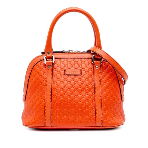 Pre-owned Gucci Mini Microguccissima Dome Satchel Orange
