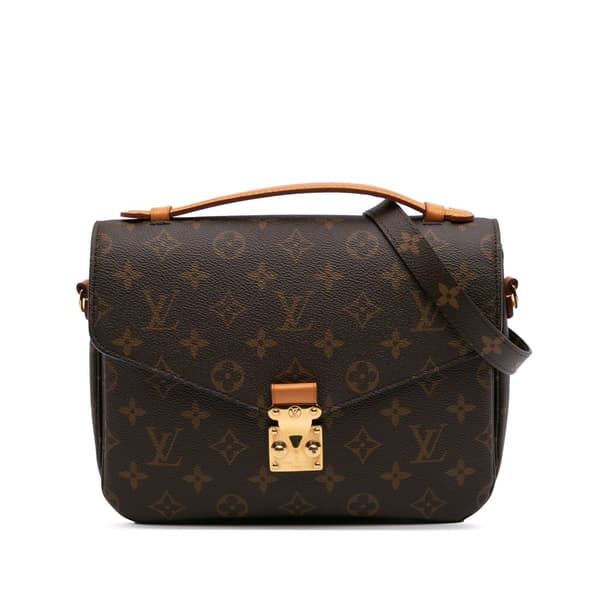 Pre-owned Louis Vuitton Monogram Pochette Metis Brown