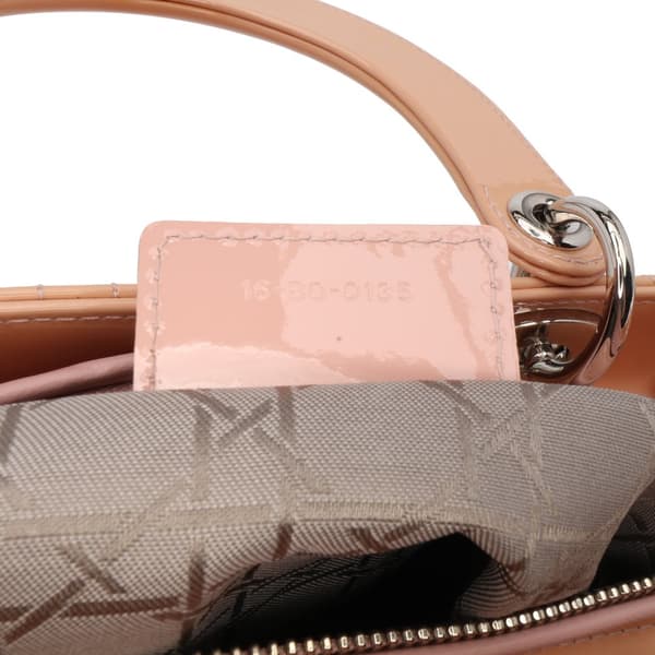 Pre-owned Dior Large Patent Cannage Lady Dior Brown
