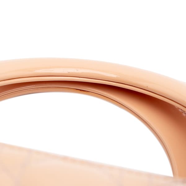 Pre-owned Dior Large Patent Cannage Lady Dior Brown