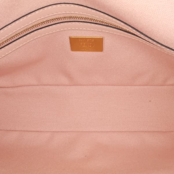 Pre-owned Fendi Zucca Embroidered Canvas Baguette Satchel Pink