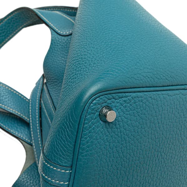Pre-owned Hermès Clemence Picotin Lock 18 Blue