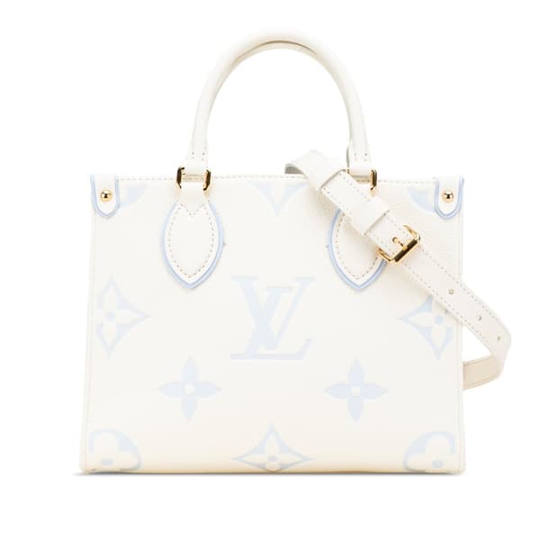 Pre-owned Louis Vuitton Bicolor Monogram Empreinte Giant Onthego PM White