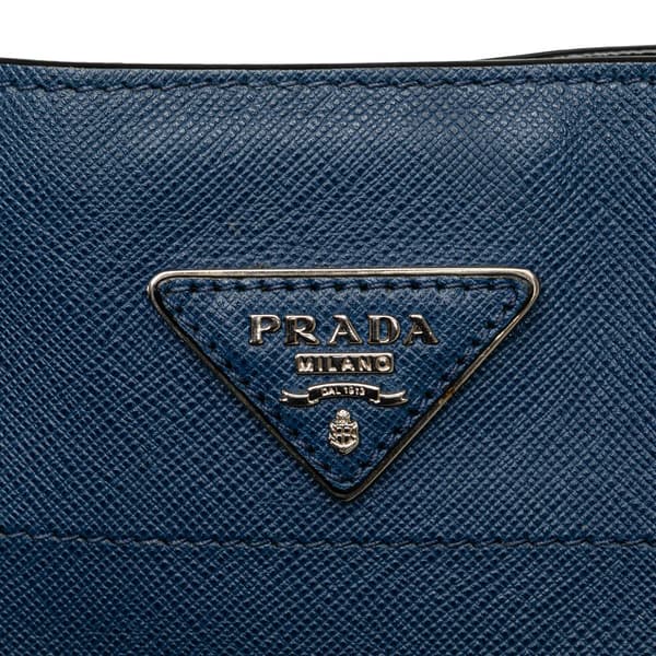 Pre-owned Prada Saffiano Soft Tote Blue