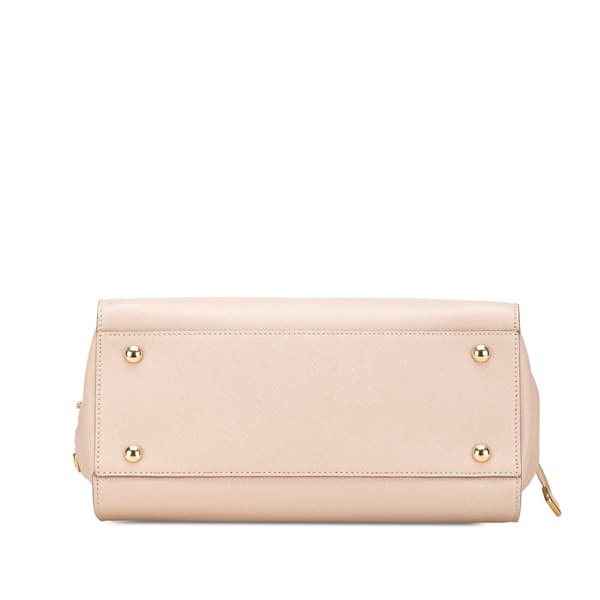 Pre-owned Ferragamo Leather Gancini Beky Satchel Pink