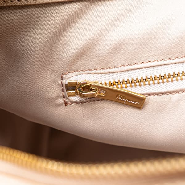 Pre-owned Ferragamo Leather Gancini Beky Satchel Pink