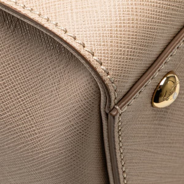 Pre-owned Ferragamo Leather Gancini Beky Satchel Pink