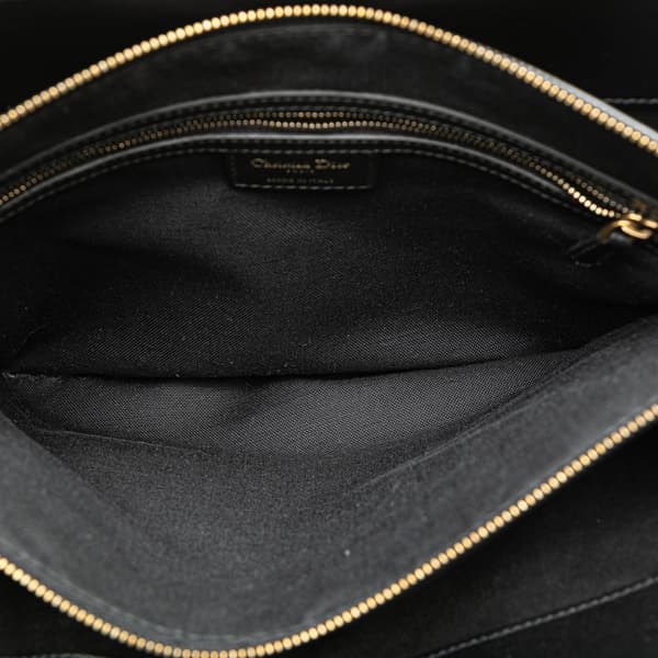 Pre-owned Dior Leather D Bee Satchel Black