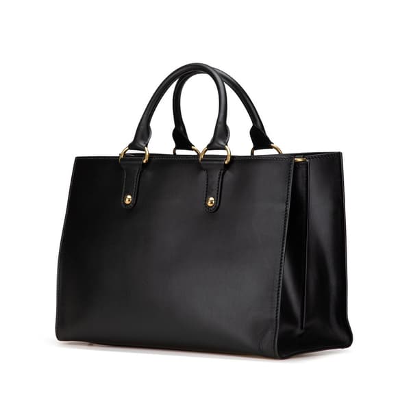 Pre-owned Dior Leather D Bee Satchel Black