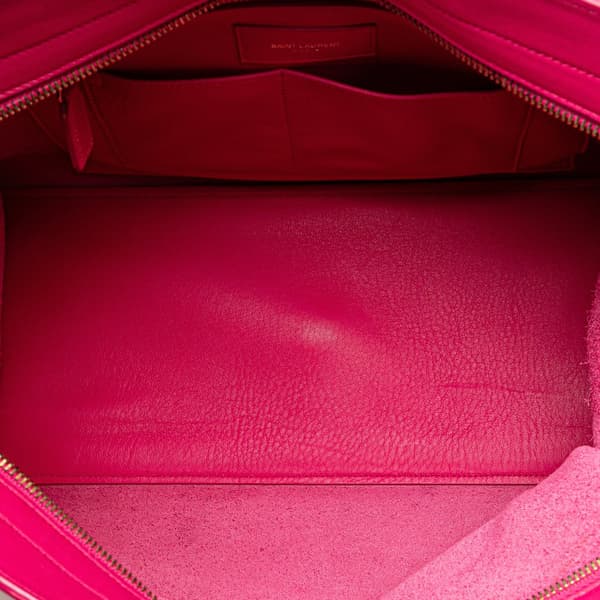 Pre-owned Saint Laurent Small Calfskin Cabas Chyc Satchel Pink