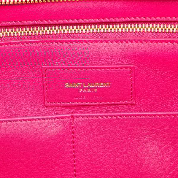 Pre-owned Saint Laurent Small Calfskin Cabas Chyc Satchel Pink