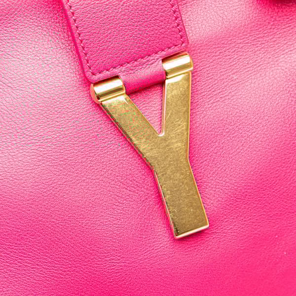 Pre-owned Saint Laurent Small Calfskin Cabas Chyc Satchel Pink