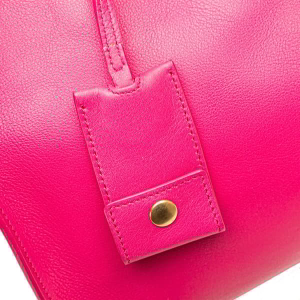Pre-owned Saint Laurent Small Calfskin Cabas Chyc Satchel Pink