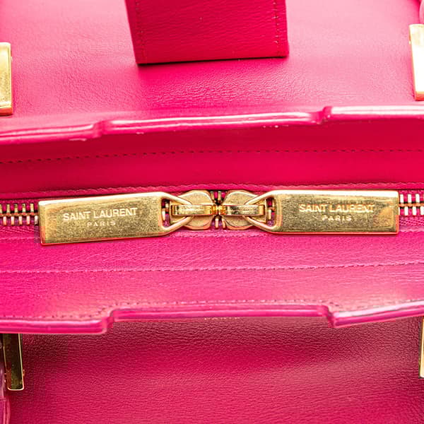 Pre-owned Saint Laurent Small Calfskin Cabas Chyc Satchel Pink