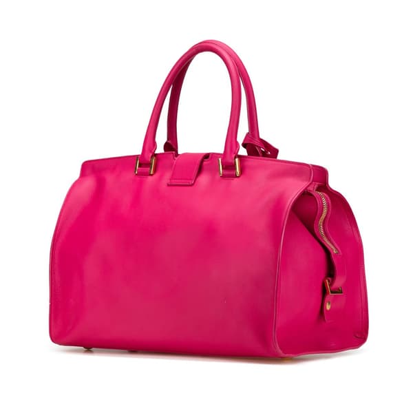 Pre-owned Saint Laurent Small Calfskin Cabas Chyc Satchel Pink
