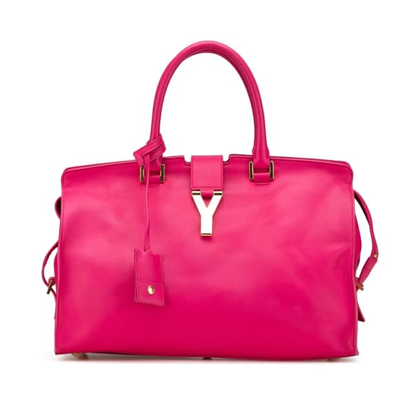 Pre-owned Saint Laurent Small Calfskin Cabas Chyc Satchel Pink