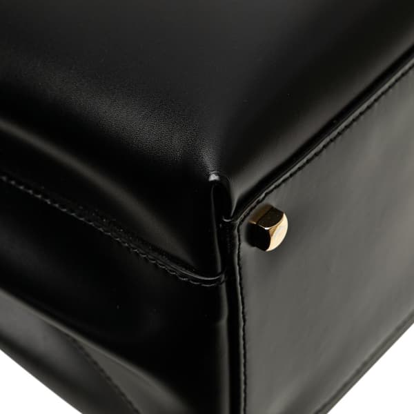 Pre-owned Ferragamo Leather Double Gancini Side Buckle Satchel Black