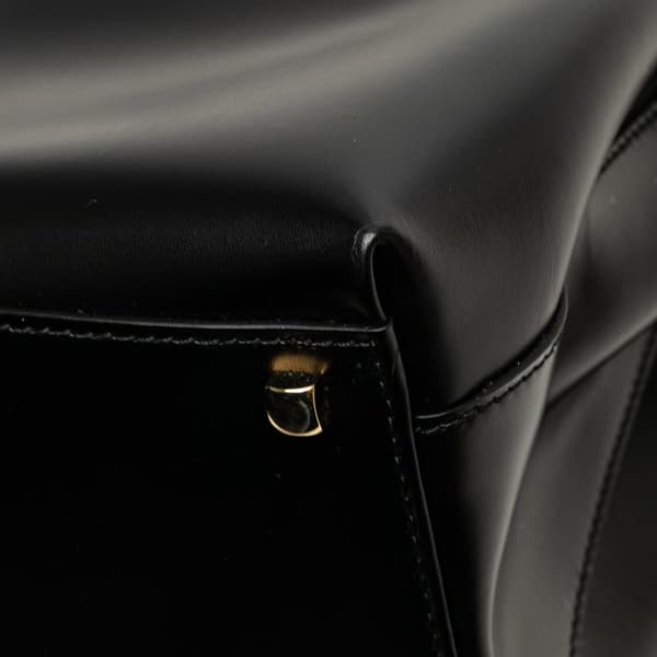 Pre-owned Ferragamo Leather Double Gancini Side Buckle Satchel Black