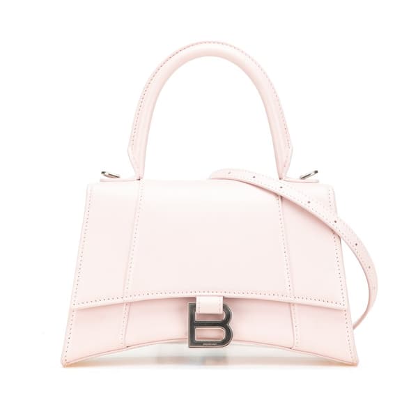 Pre-owned Balenciaga Small Leather Hourglass Top Handle Bag Pink