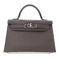 Miniatyrbild 1 av 10: Pre-owned Hermès Mini Epsom Kelly II Sellier 20 Gray