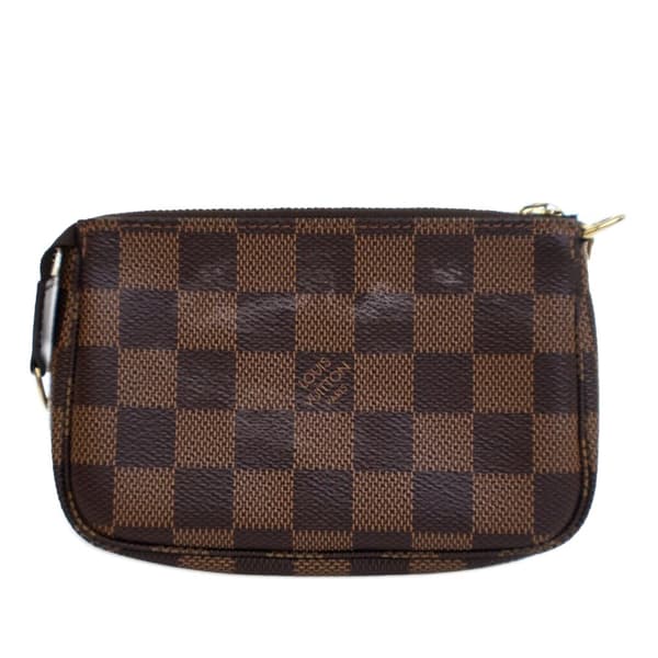 Pre-owned Louis Vuitton Damier Ebene Mini Pochette Accessoires Brown