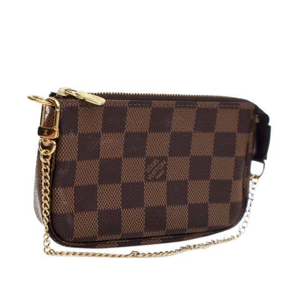 Pre-owned Louis Vuitton Damier Ebene Mini Pochette Accessoires Brown