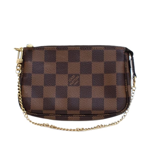 Pre-owned Louis Vuitton Damier Ebene Mini Pochette Accessoires Brown