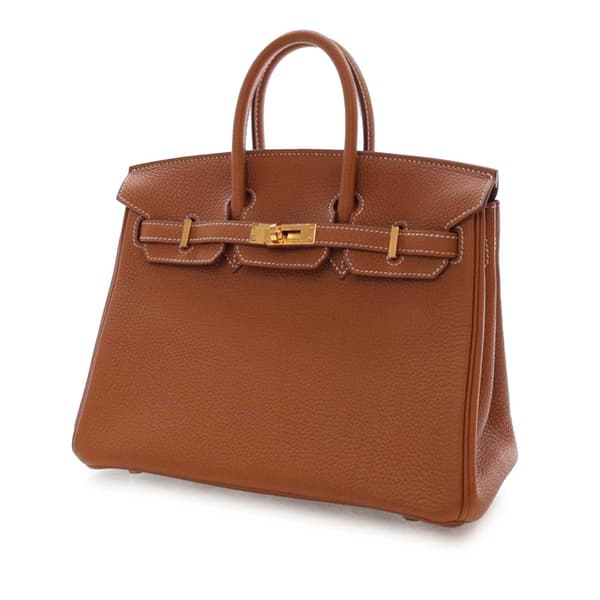 Pre-owned Hermès Togo Birkin Retourne 25 Brown