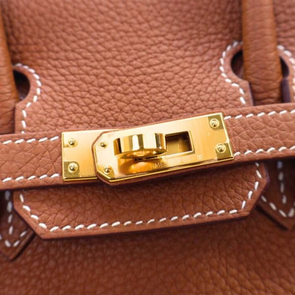Pre-owned Hermès Togo Birkin Retourne 25 Brown