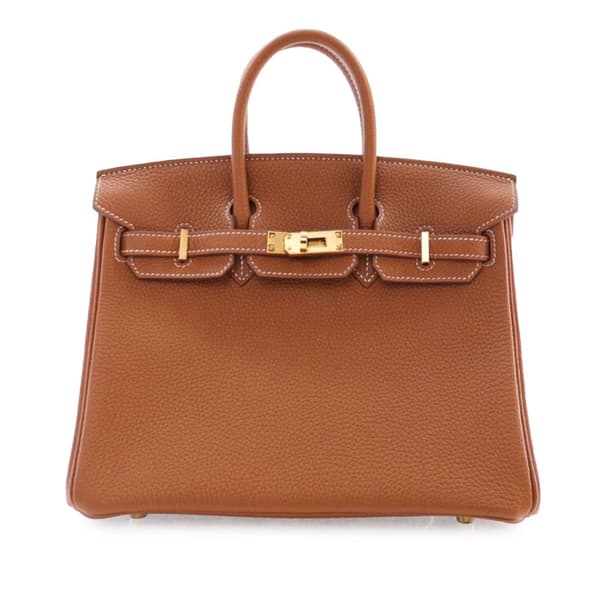 Pre-owned Hermès Togo Birkin Retourne 25 Brown
