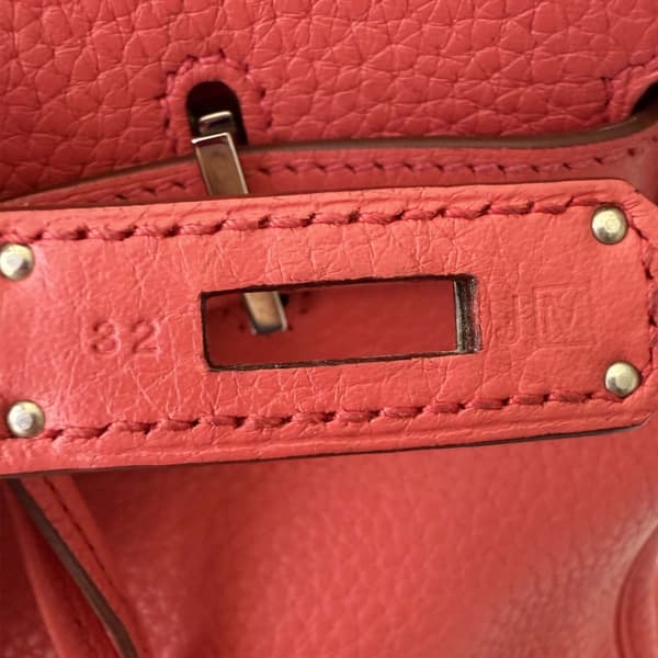 Pre-owned Hermès Togo Birkin Retourne 35 Red