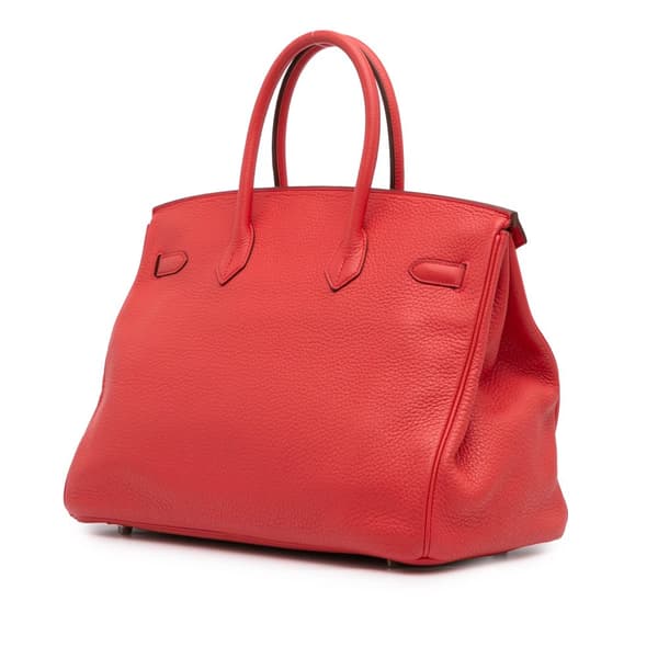 Pre-owned Hermès Togo Birkin Retourne 35 Red
